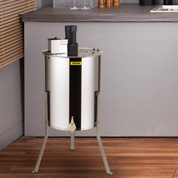 Extracteur de miel électrique en acier inox 4/8 cadres centrifugeuse séparateur miel avec couvercle 140 w hauteur réglable pour apiculture