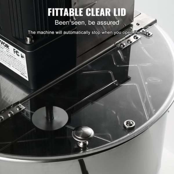 Extracteur de miel électrique en acier inox 4/8 cadres centrifugeuse séparateur miel avec couvercle 140 w hauteur réglable pour apiculture