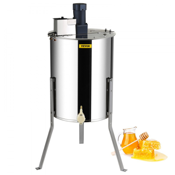 Extracteur de miel électrique en acier inox 4/8 cadres centrifugeuse séparateur miel avec couvercle 140 w hauteur réglable pour apiculture
